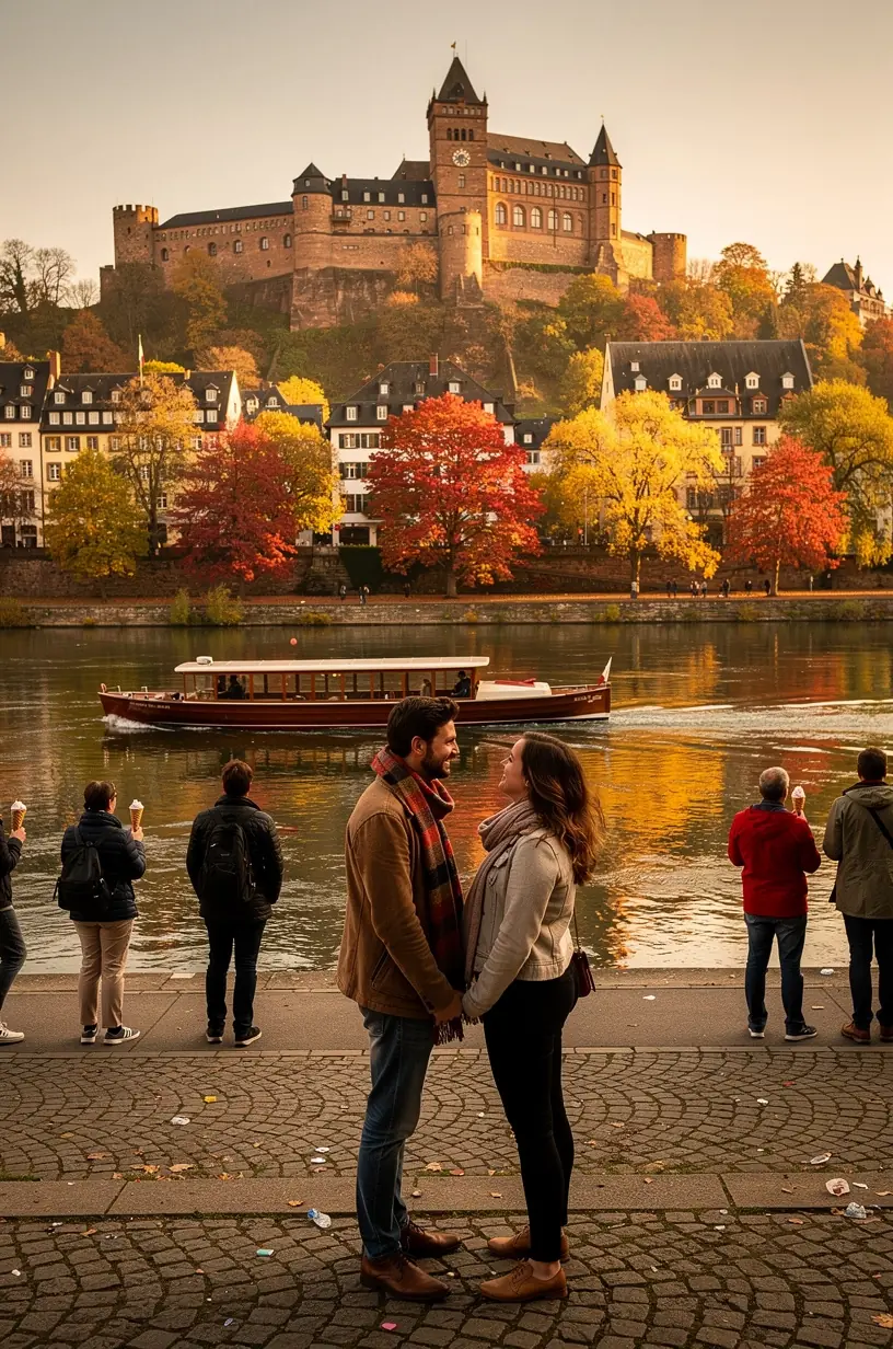 Besucher genießen eine Stadtführung mit professionellem Guide vor einem Wahrzeichen